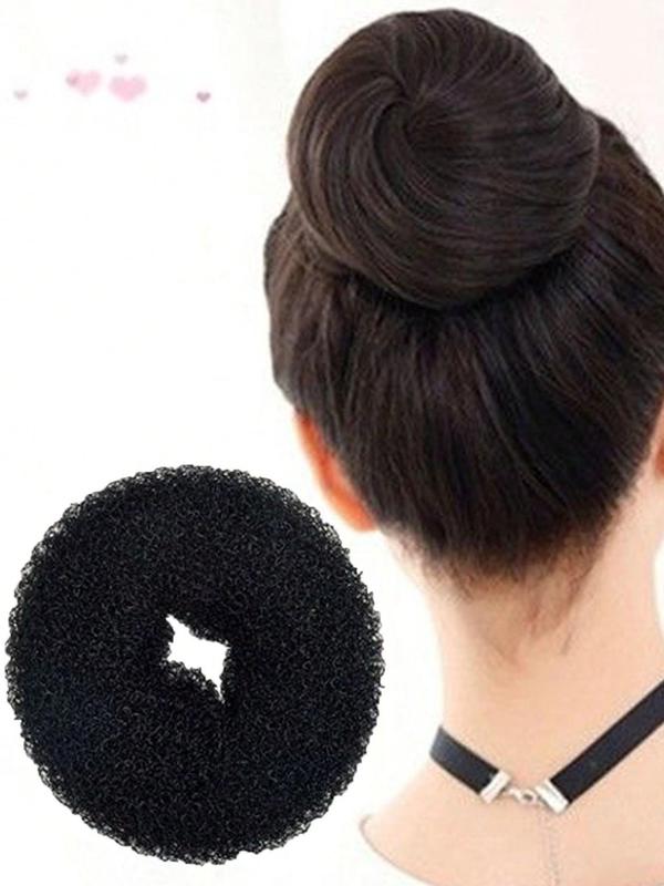 Solid Color Donut Shaped Hair Tie for Hair Bun, 4 Counts set Minimalist Elastic Hair Bun Makers, Casual Versatile Hair Accessories for Women & Girls