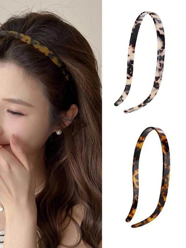 2024 New Style Street Style Narrow Headband, Casual Simple Hair Accessories for Women & Girls, Minimalist Headband Suitable for Thick Hair