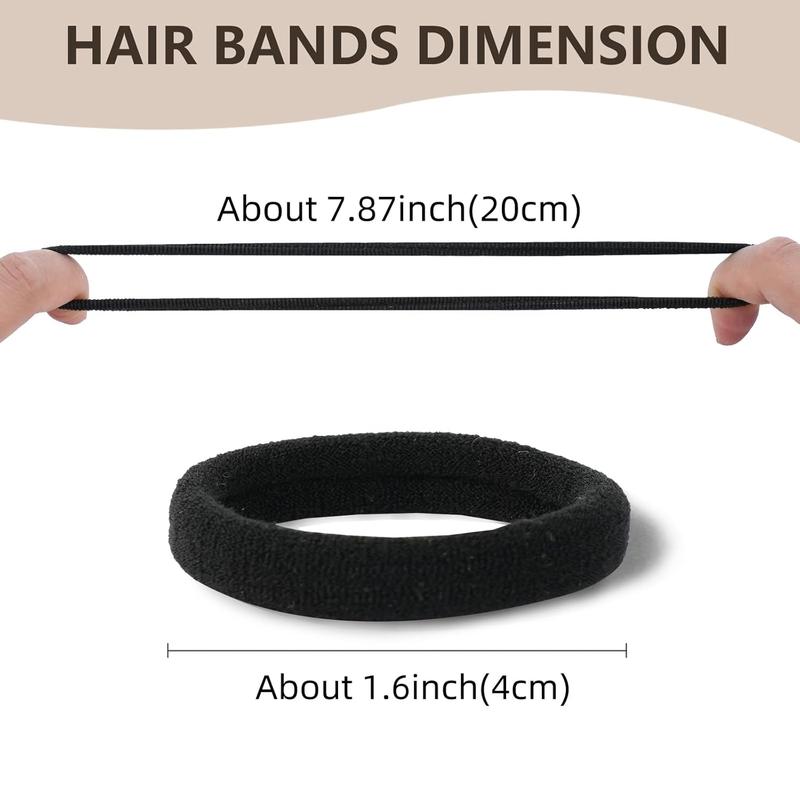 Hair Ties, 100 count No  Hair Elastics Hair Accessories for Women , Thick Seamless Hair Ties, Neutral Color, 5 Colors Included: Black, Brown, Gray, Carnation, Light Brown