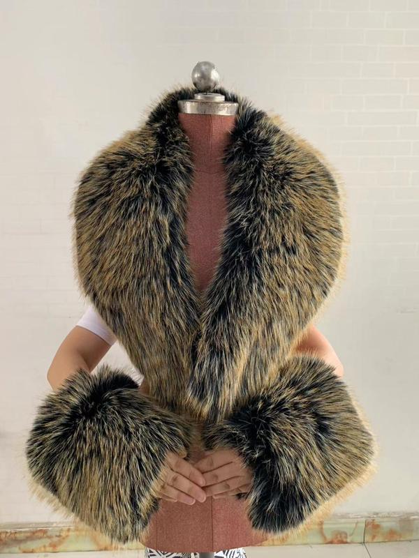 Solid Color Faux Fur Collar (3pcs), Fashionable Warm Coat Collar, Elegant Warm Clothes Accessories for Women & Men