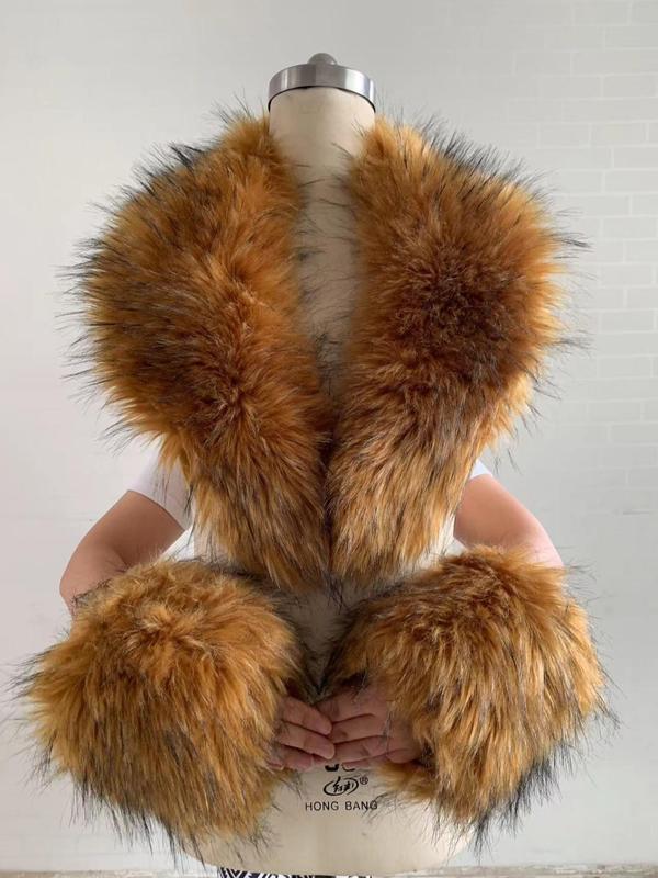 Solid Color Faux Fur Collar (3pcs), Fashionable Warm Coat Collar, Elegant Warm Clothes Accessories for Women & Men