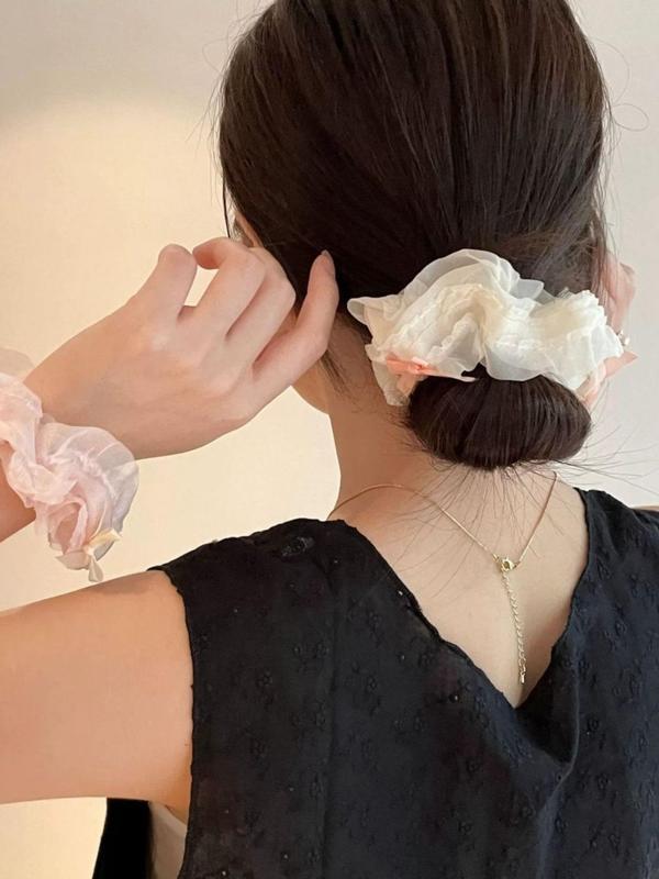 Cute Bow Decor Hair Tie, Fashionable Hair Accessories for Women & Girls, Minimalist Scrunchie Suitable for Thick Hair