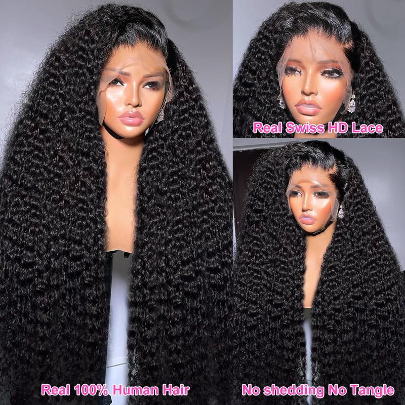 Luvin 40 42 Inch Deep Wave 13x6 HD Transparent Lace Frontal  Wigs 250% Remy13x4 Water Curly Front Wig For Women