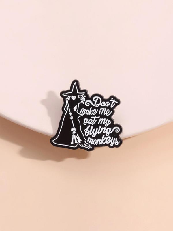 Cute Cartoon Witch Design Brooch, Fashion Accessories for Women & Men, Creative Gift, Suitable for Daily Wear As Halloween Gift