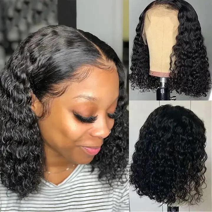 Cheap Deep Curly Wave Short Bob Wig Human Hair Hd Full Lace Front Wig Vendor Raw Indian Virgin Lace Frontal Wig For Black Women