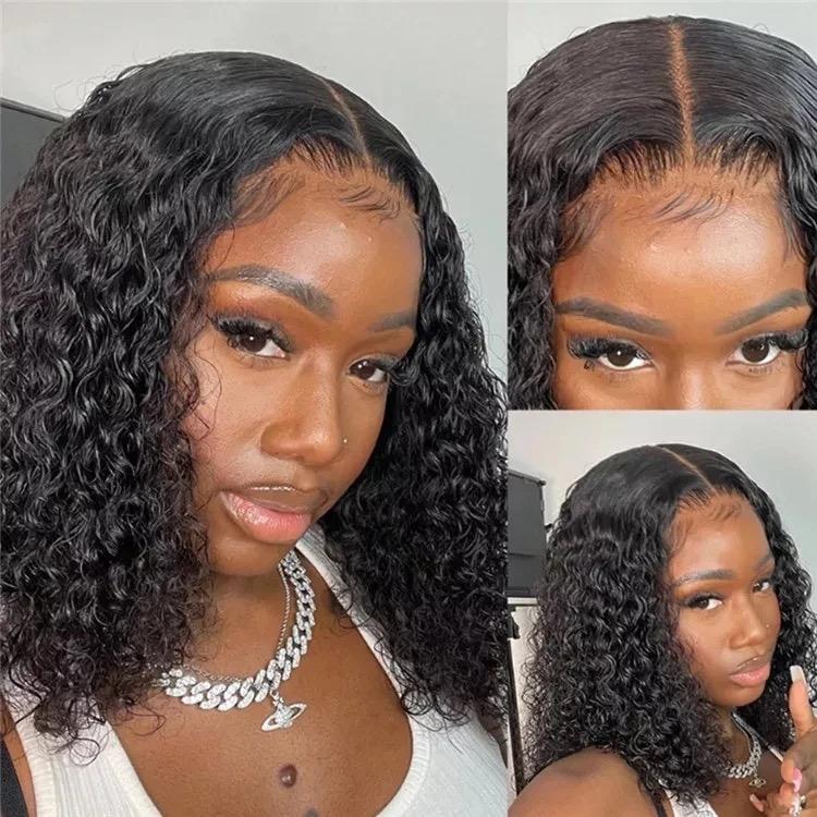 Cheap Deep Curly Wave Short Bob Wig Human Hair Hd Full Lace Front Wig Vendor Raw Indian Virgin Lace Frontal Wig For Black Women