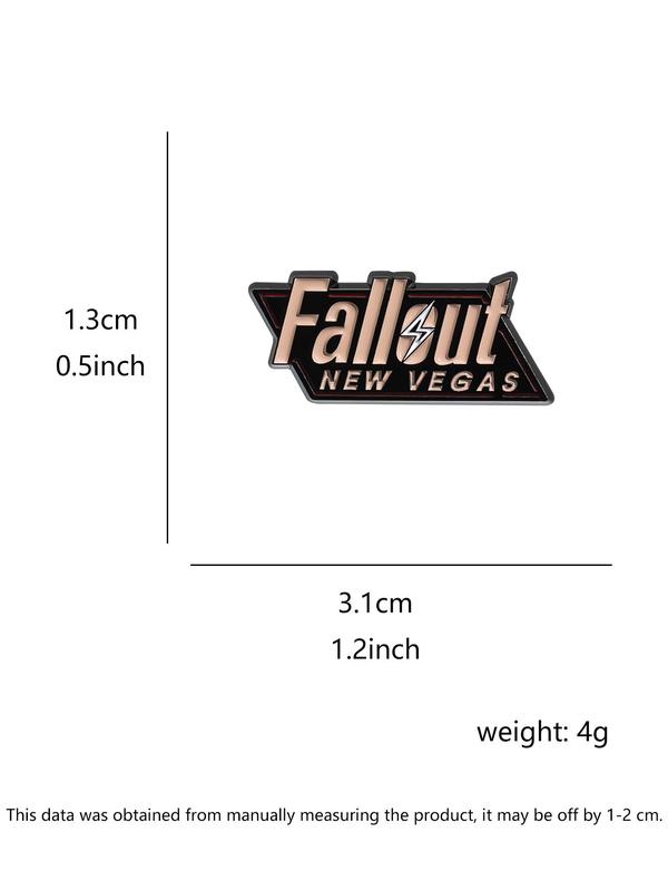 Fallout Letter Design Brooch, 2024 New Style Enamel Pin Suitable for Backpacks, Jeans, Scarves, Hats Decoration, Trendy All-match & Exquisite Brooch for Birthday Gift