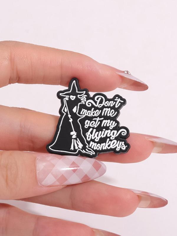 Cute Cartoon Witch Design Brooch, Fashion Accessories for Women & Men, Creative Gift, Suitable for Daily Wear As Halloween Gift