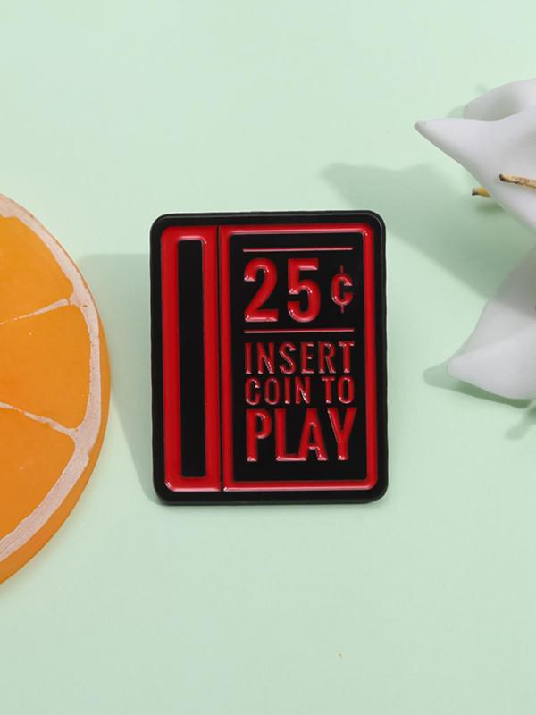 Insert Coin Design Brooch, Enamel Pin Suitable for Backpacks, Jeans, Scarves, Hats Decoration, Trendy All-match & Exquisite Brooch for Birthday Gift