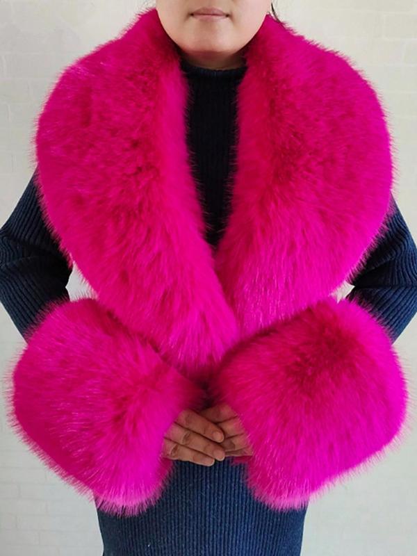 Solid Color Faux Fur Collar (3pcs), Fashionable Warm Coat Collar, Elegant Warm Clothes Accessories for Women & Men