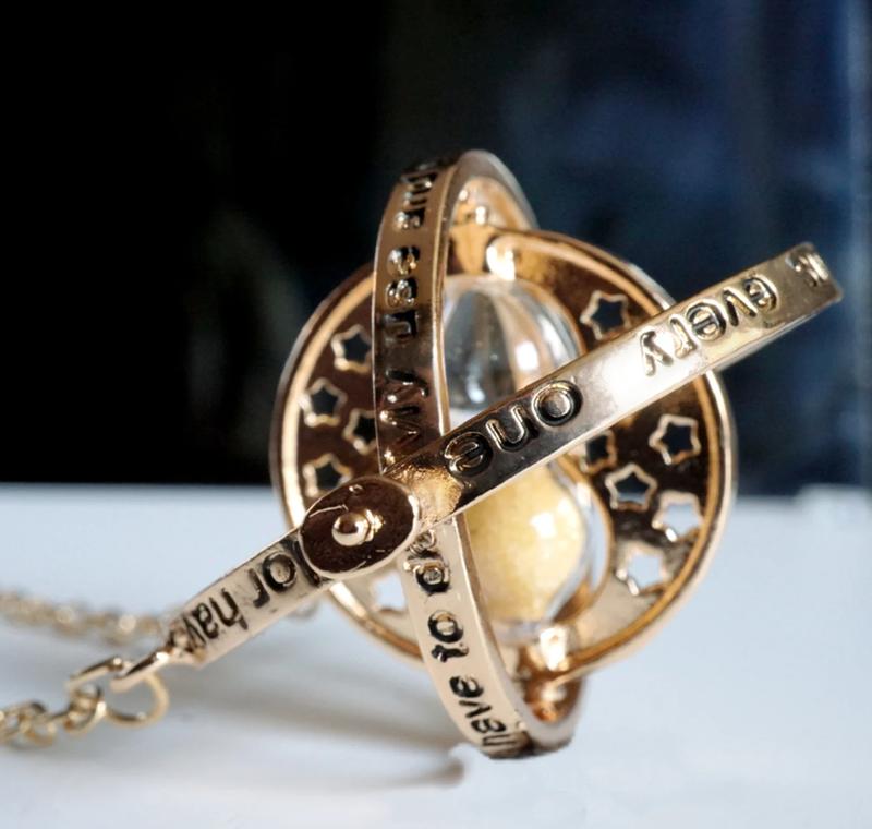 Halloween Harry Potter Theme Time Turner Necklace “I mark the hours, every one. Nor have I yet outrun the sun”