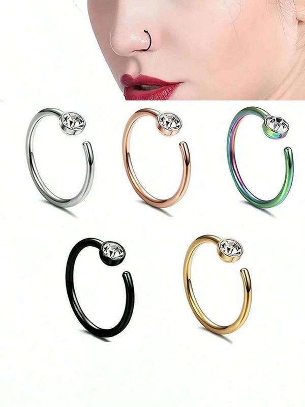 Stainless Steel Nose Ring, Cute Nose Ring for Women & Men, Fashion Jewelry for Party, Daily Clothing Decor, Trendy All-match & Exquisite Jewelry for Birthday Gift