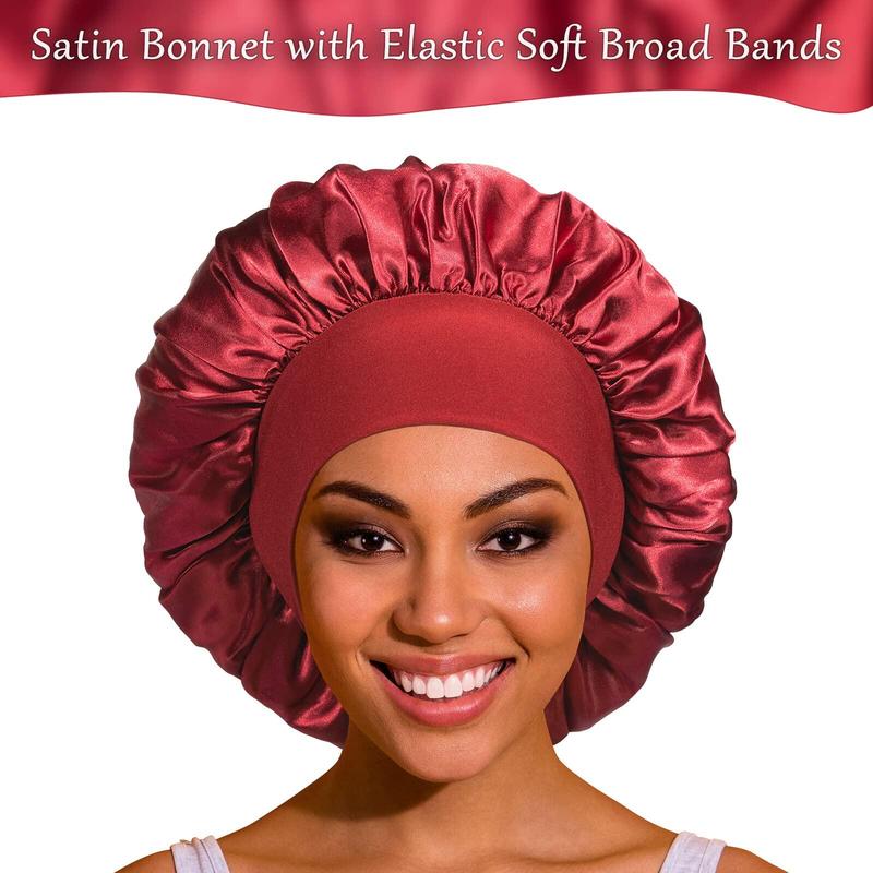 Bonnet Silk Bonnet for Sleeping, Bonnets for Black Women Bonnet for Sleeping Large Sleep Cap, Wide Soft Band Bonnet for Curly Hair