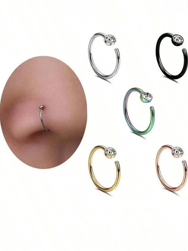 Stainless Steel Nose Ring, Cute Nose Ring for Women & Men, Fashion Jewelry for Party, Daily Clothing Decor, Trendy All-match & Exquisite Jewelry for Birthday Gift