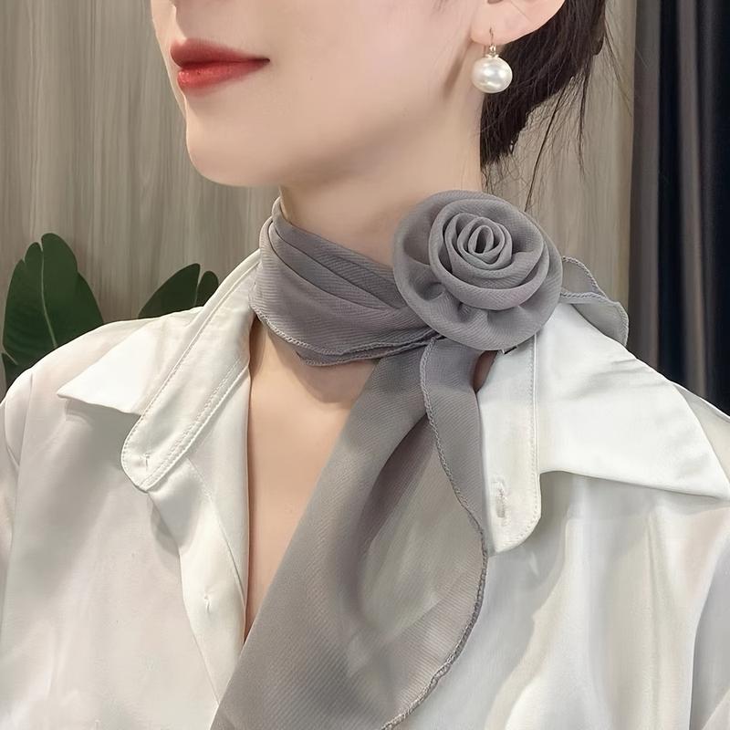 Women's Elegant Rose Scarf, Lightweight Scarf, Spring and Summer All-Match Accessories