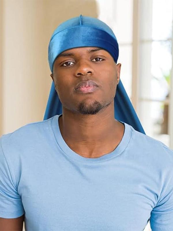 Men's Solid Color Thickened Lace Up Head Wrap, Casual Outdoor Durag for Men & Women, Fashion Accessories for Daily Wear