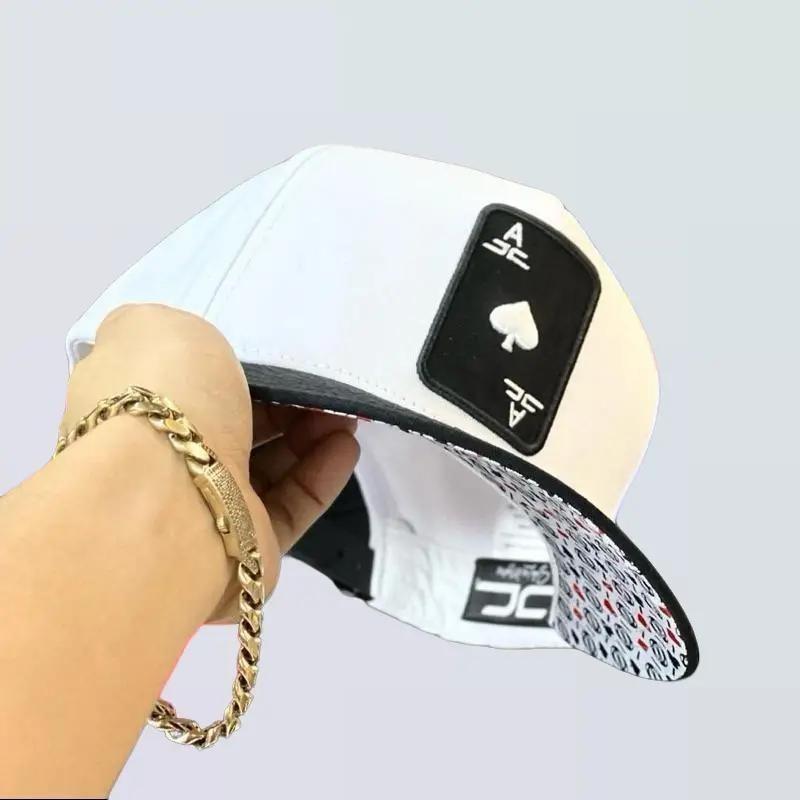 Trendy Sport Hat Playing Cards Embroidered in High-Quality Cotton for Men and Women - Adjustable Fit, Hand Washable, Khaki Color