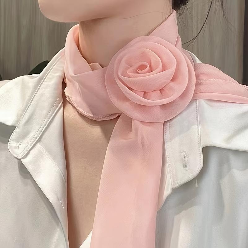 Women's Elegant Rose Scarf, Lightweight Scarf, Spring and Summer All-Match Accessories