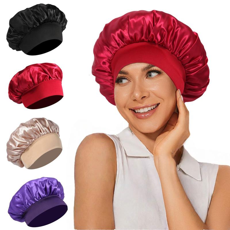 Bonnet Silk Bonnet for Sleeping, Bonnets for Black Women Bonnet for Sleeping Large Sleep Cap, Wide Soft Band Bonnet for Curly Hair