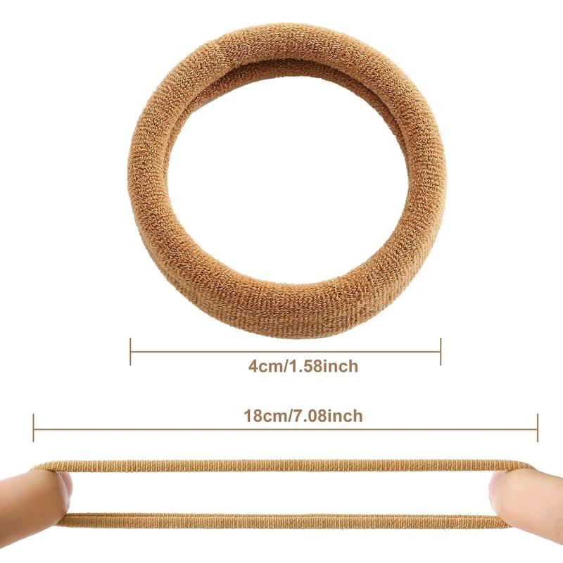 100 count Thick Seamless Hair Ties, Ponytail Holders Hair Accessories No  for Thick Hair (Light Brown Colors)