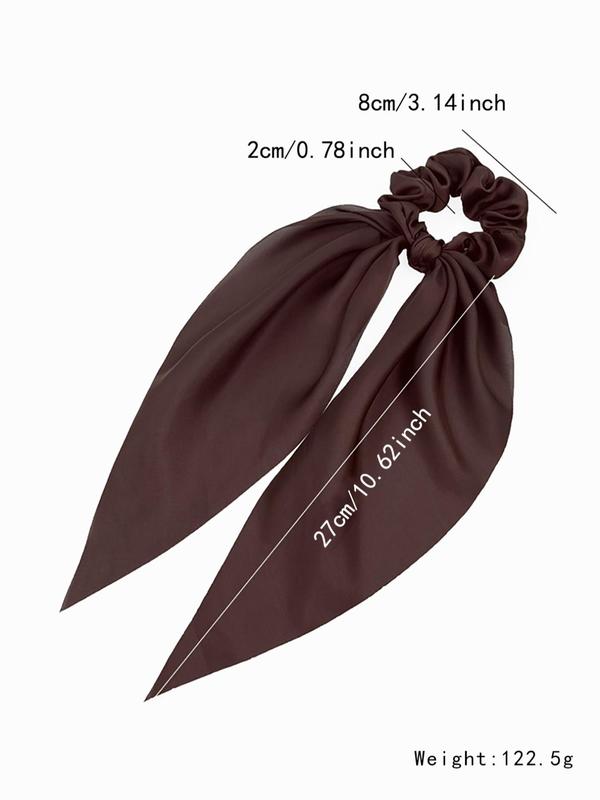 Summer Simple Plain Satin Hair Tie, Solid Color Ponytail Hair Tie, Fashion Hair Ties, Y2k Accessories for Women & Girls, Scrunchie Scarf