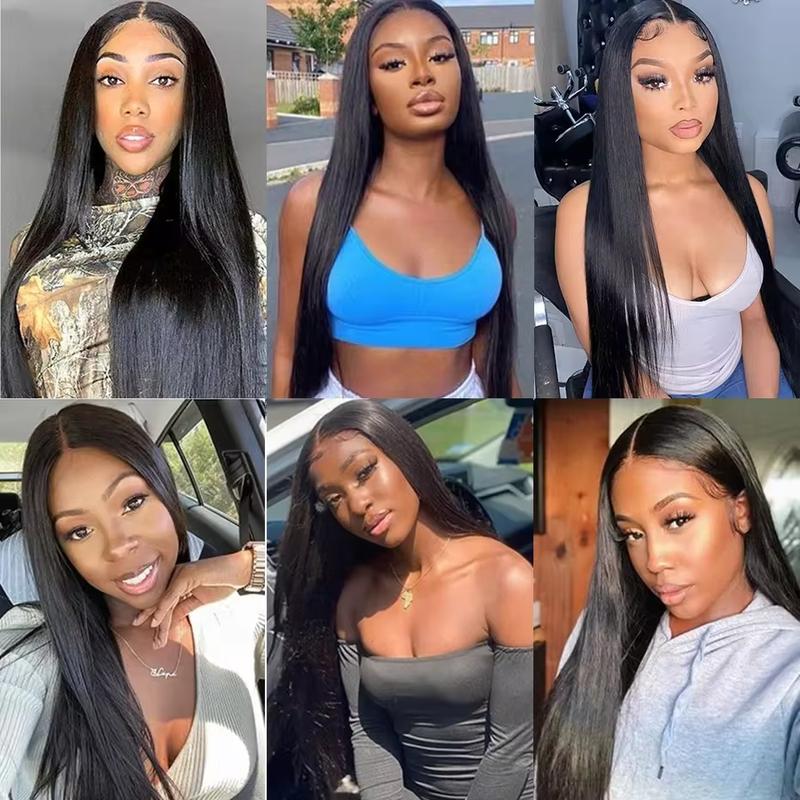 Bling Hair Glueless Wig Real Hair Ready To Wear Straight 5x5 HD Transparent Lace Front Real Hair Wigs Pre Plucked Lace Frontal Wig