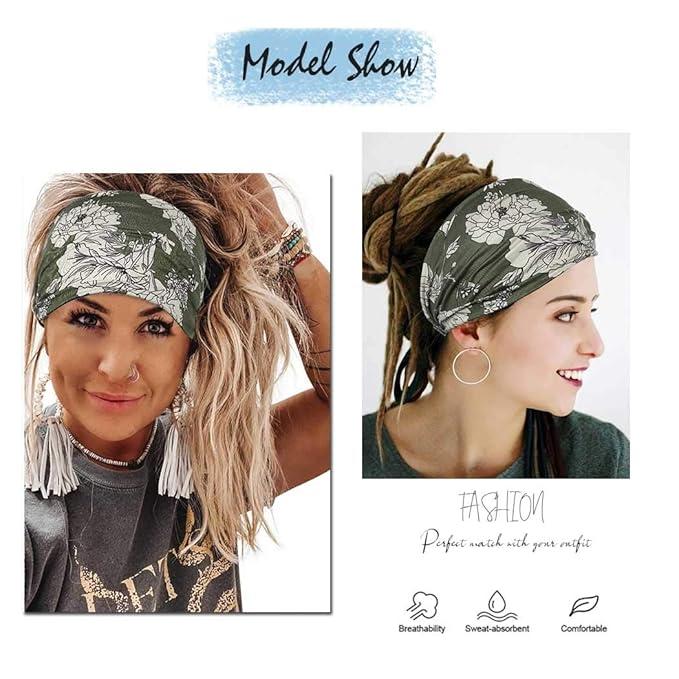 Floral Boho Headbands for Women – Stretchy, Fashionable, and Comfortable Hair Accessories (3-Pack)