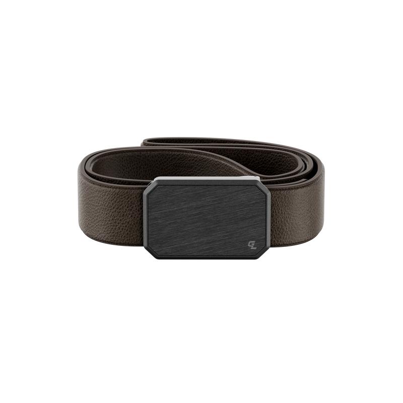 Groove Belt Max Leather - Brown - Full Grain Leather, Stretch Belt, Magnetic Aluminum Buckle, Lifetime Coverage