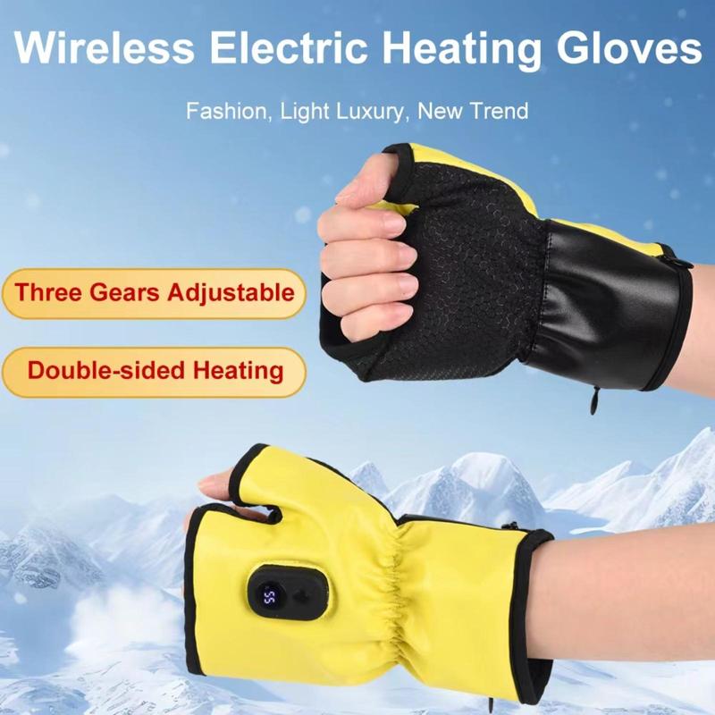 Electric Double-Sided Heated Gloves, 1 Pair Portable Heating Gloves with Digital Display, USB Rechargeable Hand Warmer, Hand Heater with 3 Temperature Modes