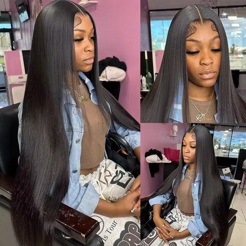 Bling Hair Glueless Wig Real Hair Ready To Wear Straight 5x5 HD Transparent Lace Front Real Hair Wigs Pre Plucked Lace Frontal Wig