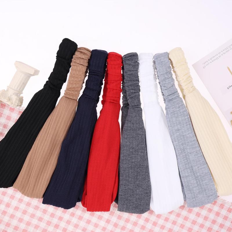 8 Pcs Women's Headbands Twisted Cross Elastic Headbands Yoga Workout Headbands Non-Slip Sweat Soft Headbands Solid Color Simple Versatile Hair Accessory Headbands