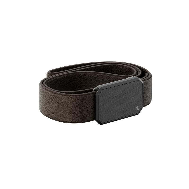 Groove Belt Max Leather - Brown - Full Grain Leather, Stretch Belt, Magnetic Aluminum Buckle, Lifetime Coverage