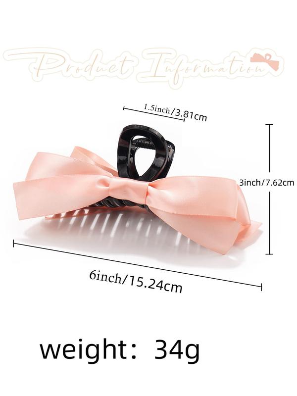 Simple Plain Bowknot Design Hair Claw Clips As Gift, Casual Versatile Large Hair Accessories for Women, Girl's Temperament All-match Hair Accessories