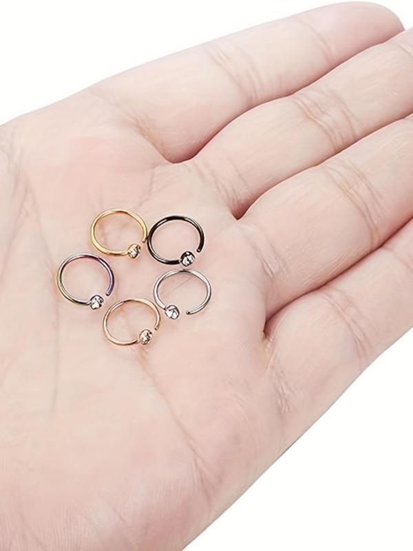 Stainless Steel Nose Ring, Cute Nose Ring for Women & Men, Fashion Jewelry for Party, Daily Clothing Decor, Trendy All-match & Exquisite Jewelry for Birthday Gift