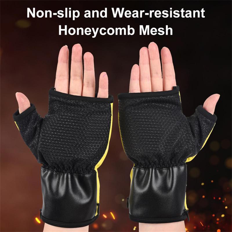 Electric Double-Sided Heated Gloves, 1 Pair Portable Heating Gloves with Digital Display, USB Rechargeable Hand Warmer, Hand Heater with 3 Temperature Modes