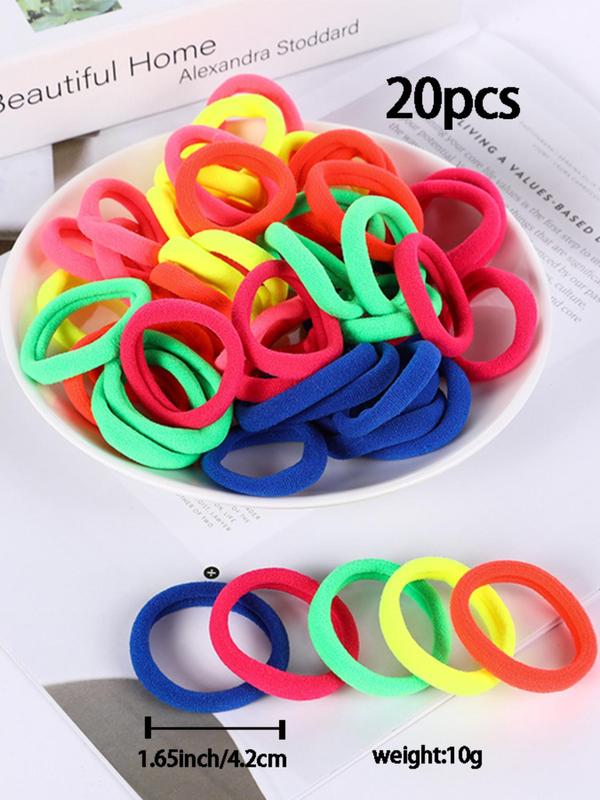 Colorful Hair Tie Set, High Stretch Hair Tie, Casual Simple Hair Accessories for Women & Girls, Minimalist Headwear Suitable for Thick Hair