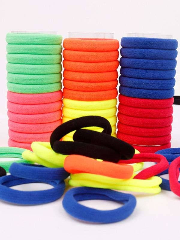 Colorful Hair Tie Set, High Stretch Hair Tie, Casual Simple Hair Accessories for Women & Girls, Minimalist Headwear Suitable for Thick Hair