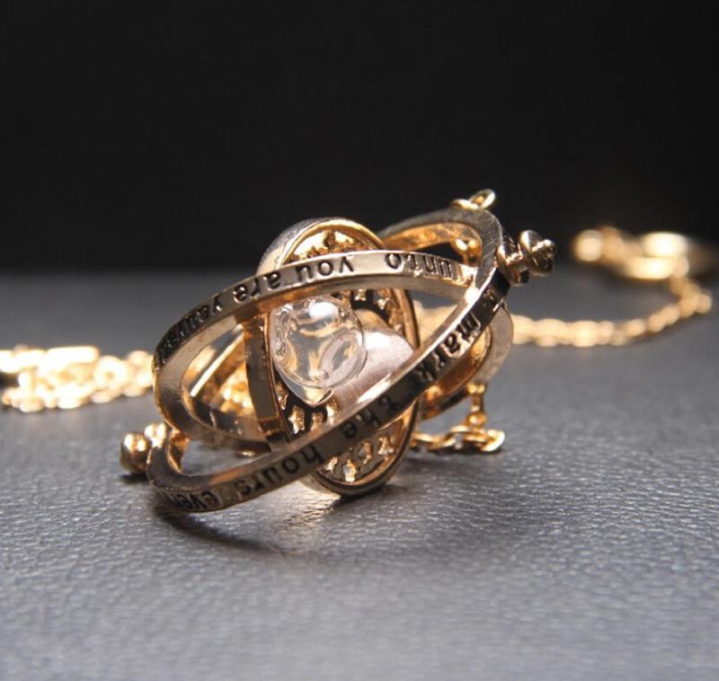 Halloween Harry Potter Theme Time Turner Necklace “I mark the hours, every one. Nor have I yet outrun the sun”