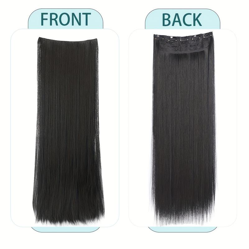 Black Extra Long Straight Hair Extension, 20-40 Inches 5-Clip Hair Extension, Heat Resistant Wig Set, Suitable for Women Music Festivals, Parties, Role Playing, Black Friday, Holidays and Daily Use