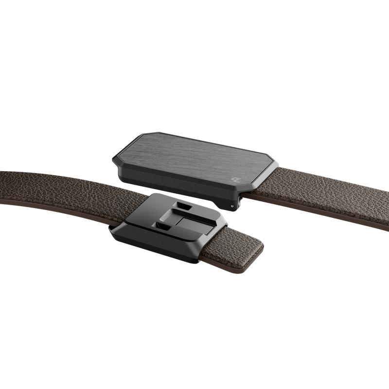 Groove Belt Max Leather - Brown - Full Grain Leather, Stretch Belt, Magnetic Aluminum Buckle, Lifetime Coverage