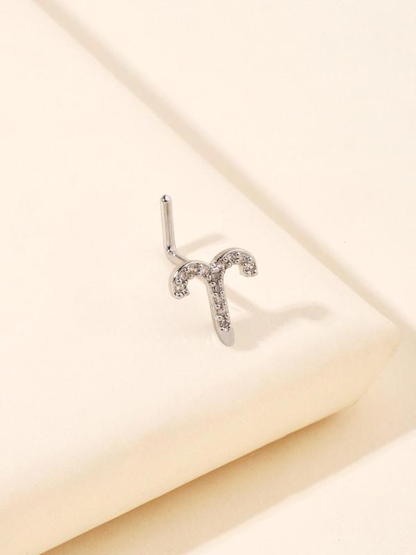 Constellation Design Nose Stud, Rhinestone Decor Nose Stud, Fashionable Body Jewelry for Women & Men, Trendy All-match & Exquisite Jewelry for Birthday Gift