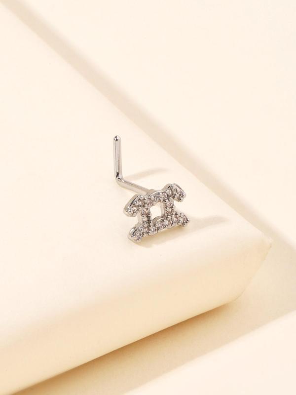 Constellation Design Nose Stud, Rhinestone Decor Nose Stud, Fashionable Body Jewelry for Women & Men, Trendy All-match & Exquisite Jewelry for Birthday Gift