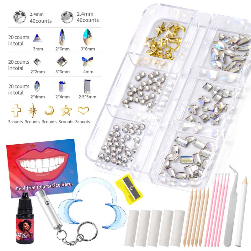 WATRZ tooth Gems kit  with 280 320 pcs Unique Smile Styling Star& Heart Shape gems  DIY Tooth Gem Kits – Perfect for Parties, Gifts