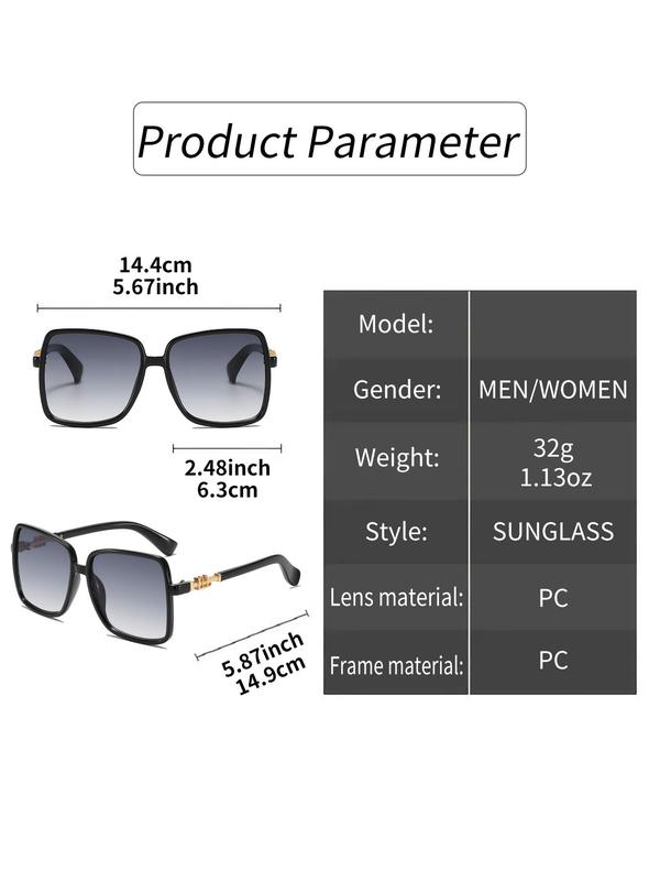 Unisex Y2k Style Colorblock Designer Sunglasses, Punk Trendy Oversized Square Frame Sunglasses for Everyday Use, Fashionable Glasses Trends 2024 for Men & Women