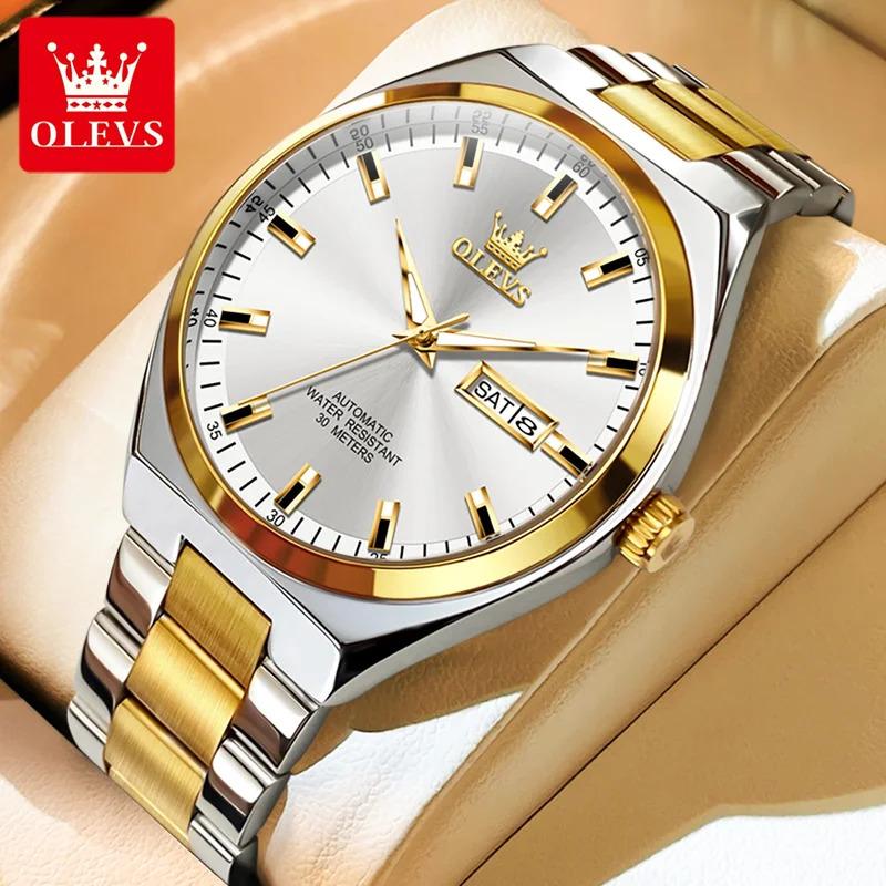 OLEVS 9907 Original Brand Watch for Men Auto Date Week Waterproof Luminous High Quality Stainless steel Man Wristwatches