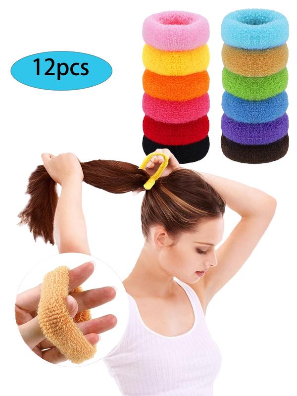 Random Color High Elastic Hair Ties, Colorful Cute Hair Ties, Hair Accessories for Women & Girls, Suitable for Thick Hair