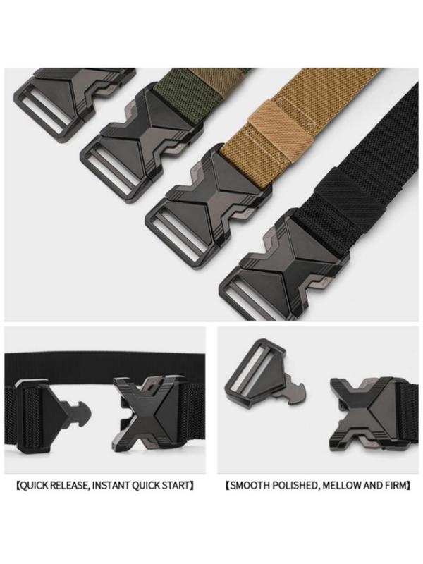 Men's Casual Plain Color Tape Belt, Breathable Quick Release Belt for Men, Fashion Belt for Daily Clothing Decor, Trouser Belt