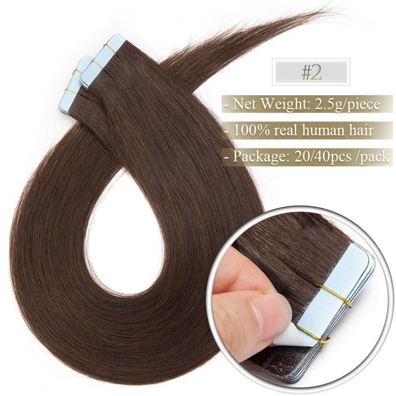 Benhair 2.5g pc 20pcs Tape In Hair Extension Natural Hair Extensions Human Hair Blonde Adhesive Skin Weft Double Sides Seamless Invisible