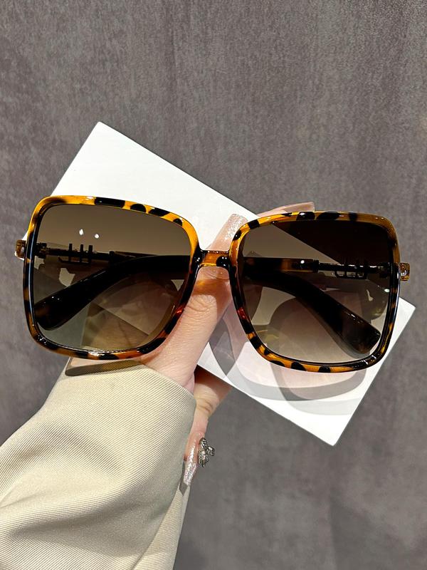 Unisex Y2k Style Colorblock Designer Sunglasses, Punk Trendy Oversized Square Frame Sunglasses for Everyday Use, Fashionable Glasses Trends 2024 for Men & Women