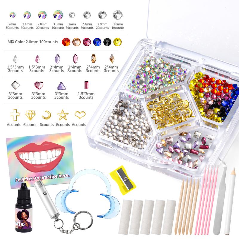 WATRZ tooth Gems kit  with 280 320 pcs Unique Smile Styling Star& Heart Shape gems  DIY Tooth Gem Kits – Perfect for Parties, Gifts